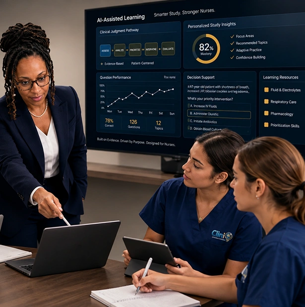 Founder of CliniQ Learning standing in a nursing simulation lab