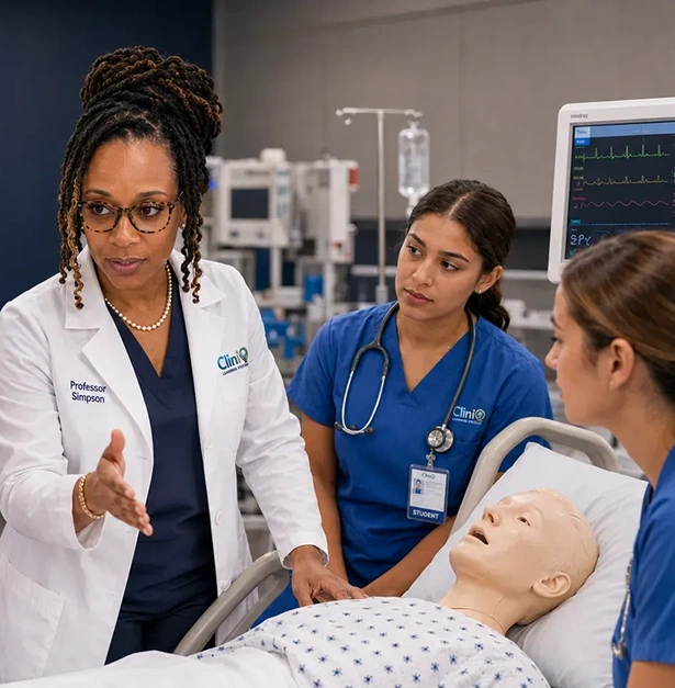 Professor Delondria Simpson, MSN, RN, CCRN, CNE, founder of CliniQ Learning Systems